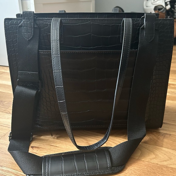 BEIS Black Croc-Embossed Tote Bag - Picture 4 of 7